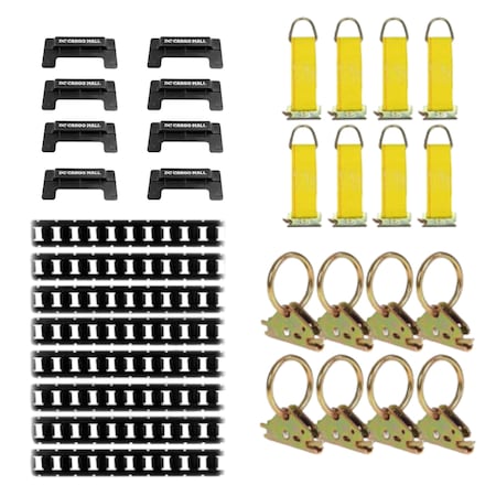 5' Black E-Track Kit - 8 Rails + Accessories